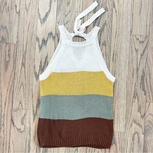 Mine Women’s Striped Multicolor Knit Tank Top Size Small